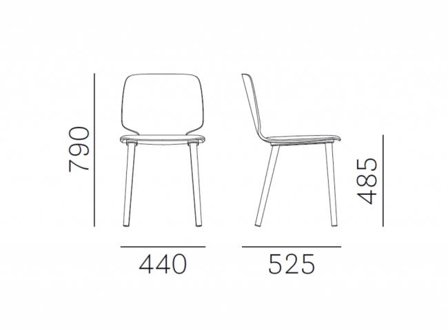 Стул деревянный с мягким сиденьем Babila 440х525х790 мм Стул деревянный с мягким сиденьем Babila 440х525х790 мм
