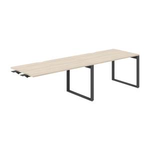 AG.198.AR.V.72.AN / Рабочая станция комбо s-b-s 2800х800х750 / профиль О-образный: 70х20 антрацит; столешница с вырезом; столешница: акация равелло