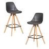 Набор 2 шт Стул полубарный DOBRIN RONNI, ножки светлый бук, тёмно-серый (GR-04)