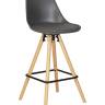 Набор 2 шт Стул полубарный DOBRIN RONNI, ножки светлый бук, тёмно-серый (GR-04)