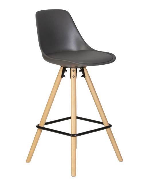 Набор 2 шт Стул полубарный DOBRIN RONNI, ножки светлый бук, тёмно-серый (GR-04)