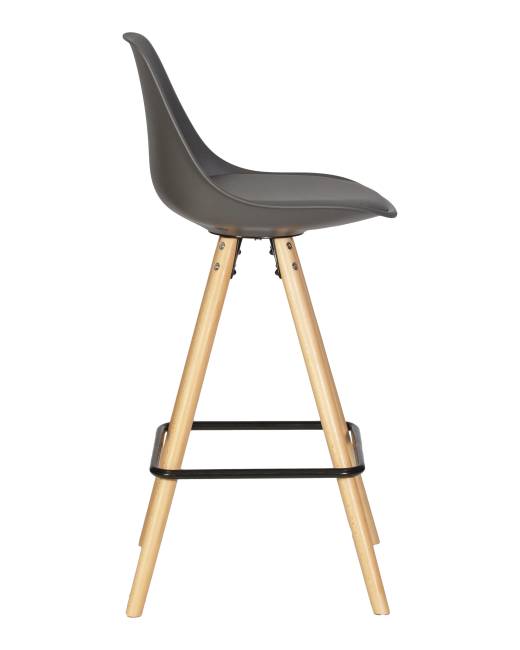 Набор 2 шт Стул полубарный DOBRIN RONNI, ножки светлый бук, тёмно-серый (GR-04)