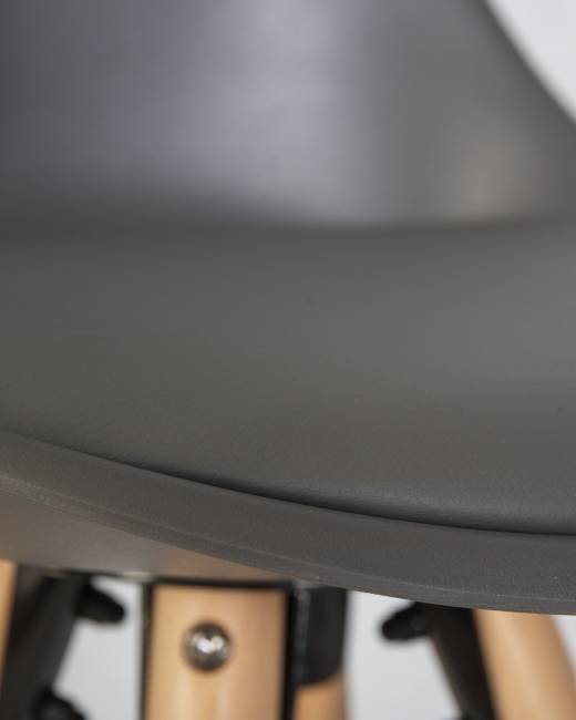 Набор 2 шт Стул полубарный DOBRIN RONNI, ножки светлый бук, тёмно-серый (GR-04)