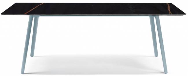 Стол мраморный Squid M голубой, черный мрамор Сахара Нуар 2090х1000х740 мм