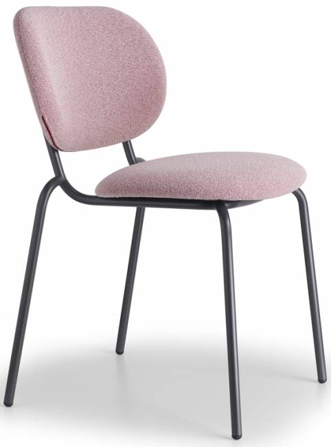 Стул металлический c обивкой Si-Si Bold антрацит, розовый 620х530х800 мм