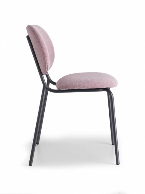 Стул металлический c обивкой Si-Si Bold антрацит, розовый 620х530х800 мм