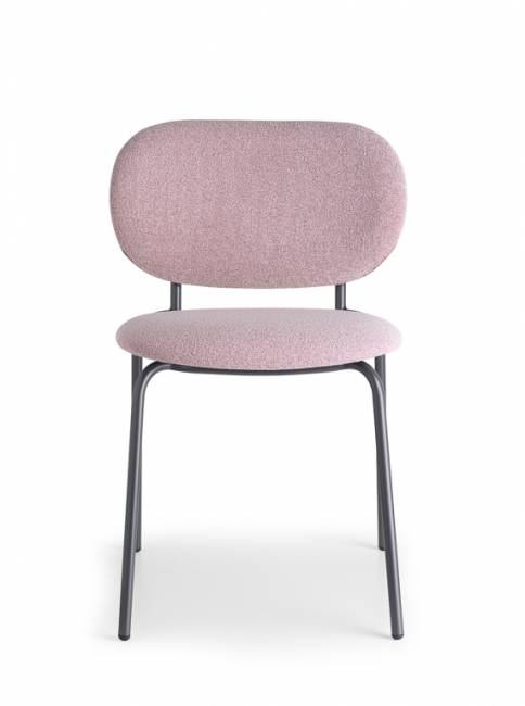Стул металлический c обивкой Si-Si Bold антрацит, розовый 620х530х800 мм