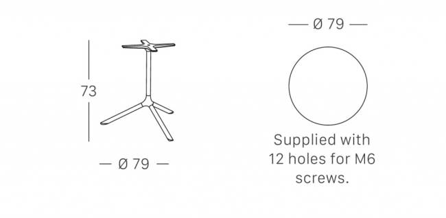 Стол ламинированный обеденный Tripe Maxi белый, белый мрамор Каррара Ø800х740 мм
