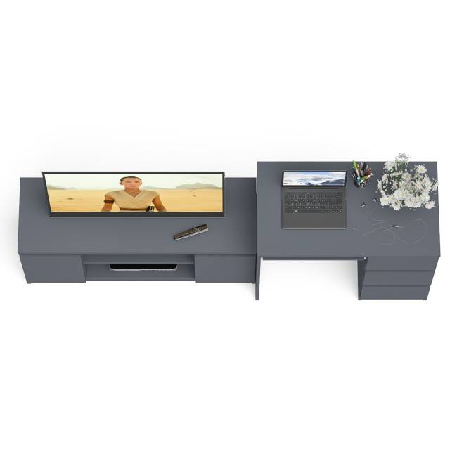 Стол компьютерный МС-6 с тумбой справа и с тумбой на 1200 Мори цвет графит