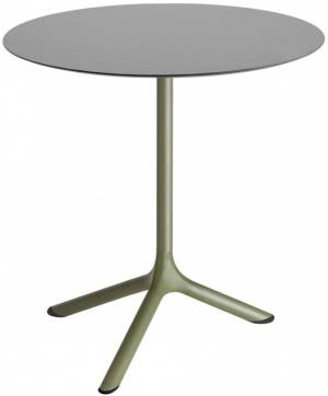 Стол ламинированный обеденный Tripe оливковый, светло-серый Ø700х740 мм