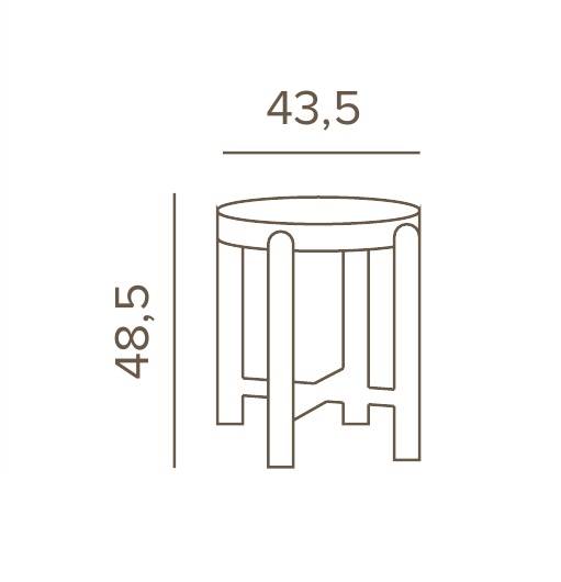 Столик металлический кофейный Nature натуральный, белый Ø435х485 мм