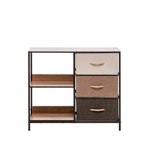 Комод Leset Локи 3 ящ. с полкой, Коричневый, Бежевый Коричневый Бежевый, светло-коричневый, темно-коричневый