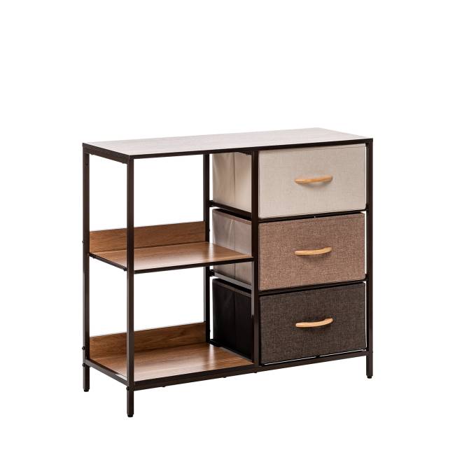 Комод Leset Локи 3 ящ. с полкой, Коричневый, Бежевый Коричневый Бежевый, светло-коричневый, темно-коричневый