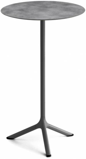Стол ламинированный барный Tripe антрацит, цементный Ø600х1100 мм