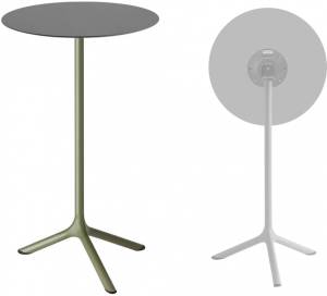 Стол ламинированный барный складной Tripe Folding оливковый, антрацит Ø600х1100 мм