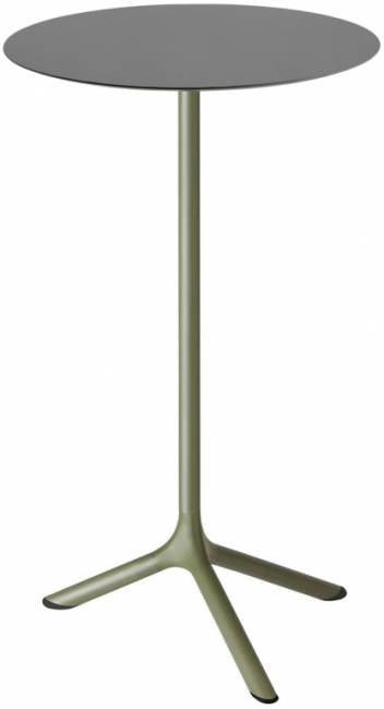 Стол ламинированный барный складной Tripe Folding оливковый, антрацит Ø600х1100 мм