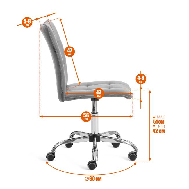 Кресло One/Ван кож/зам, металлик, 36 серый кож/зам