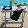 Столик металлический складной кофейный Small Table серебристый 710х380х490 мм