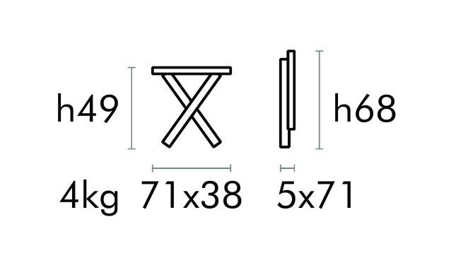 Столик металлический складной кофейный Small Table серебристый 710х380х490 мм