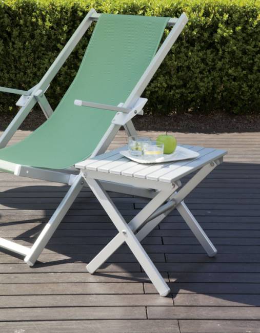 Столик металлический складной кофейный Small Table серебристый 710х380х490 мм