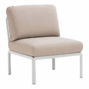 Модуль центральный пластиковый с подушками Komodo Elemento Centrale белый, холст 720х780х880 мм