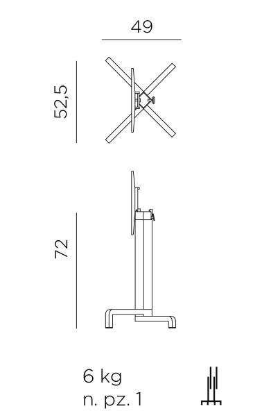Подстолье металлическое складное Ibisco табак 525х490х720 мм