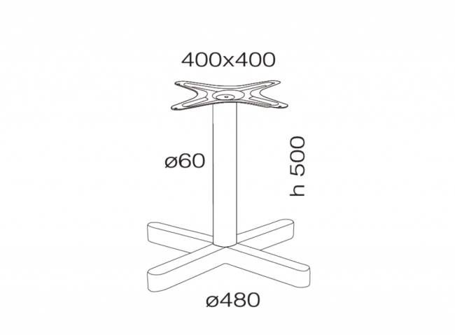 Подстолье металлическое Kross 480х480х500 мм