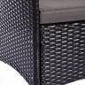 Обеденный сет (стол+4стула) (mod. 210036) черный, ткань: DB-16, серый пластиковый ротанг, стекло