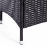 Обеденный сет (стол+4стула) (mod. 210036) черный, ткань: DB-16, серый пластиковый ротанг, стекло