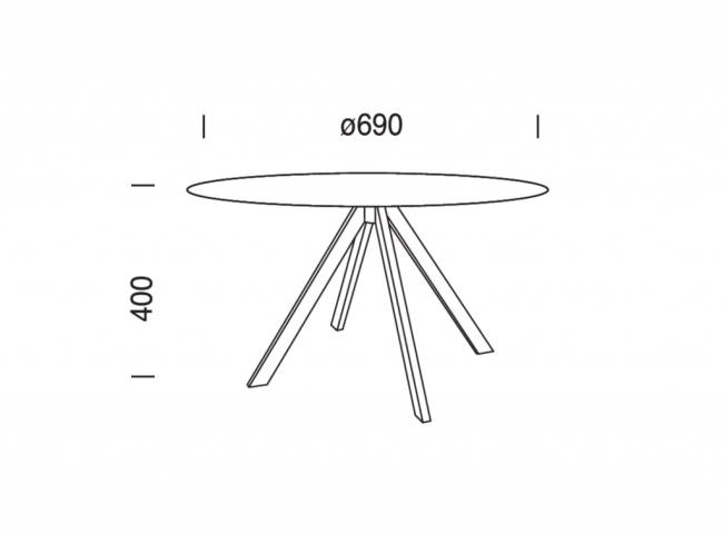 Столик ламинированный журнальный Tower Ø690х400 мм