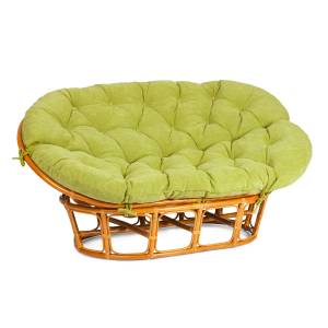 Диван MAMASAN/МАМАСАН 23/02 W /с подушкой/ подушка 182х119 см, 169х102х80 см, Pecan (орех), флок, олива, 23 Pecan (орех)