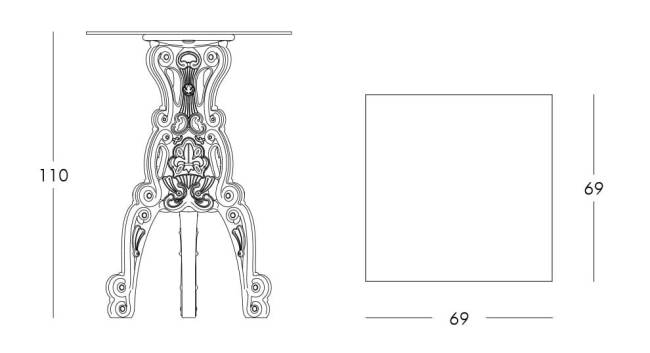 Стол из HPL пластика барный Master Of Love Standard 690х690х1100 мм