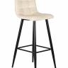 Стул барный DOBRIN NICOLE, черные матовые ножки, кремовый велюр (108-113)
