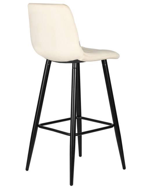 Стул барный DOBRIN NICOLE, черные матовые ножки, кремовый велюр (108-113)