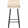 Стул барный DOBRIN NICOLE, черные матовые ножки, кремовый велюр (108-113)