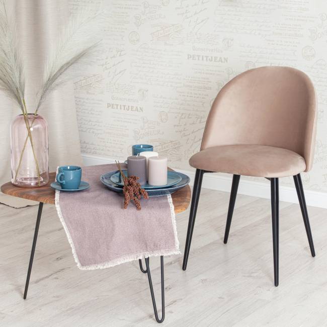 Стул MONRO (mod. 710) ткань/металл, бежевый barkhat 5/черный, 55х51х78 см, высота до сиденья 47 см (Комплект из 4 шт.) бежевый ткань/металл