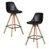 Набор 2 шт Стул полубарный DOBRIN RONNI, ножки светлый бук, черный (B-03)