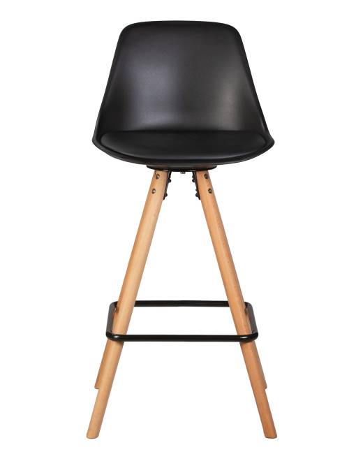 Набор 2 шт Стул полубарный DOBRIN RONNI, ножки светлый бук, черный (B-03)