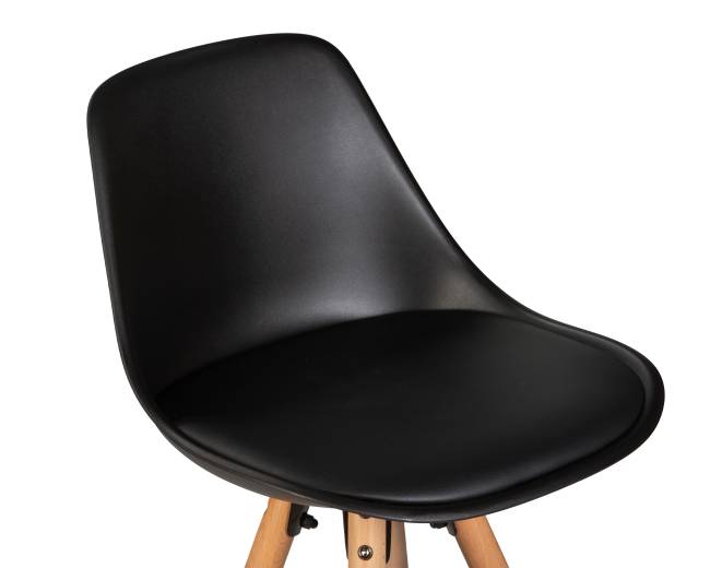 Набор 2 шт Стул полубарный DOBRIN RONNI, ножки светлый бук, черный (B-03)