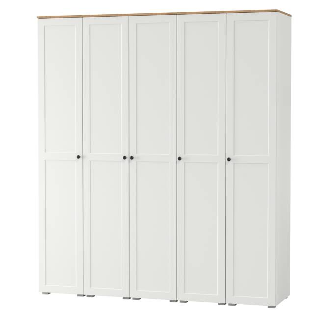 Стенка из шкаф-пеналов Остин цвет белый шагрень/дуб крафт золотой