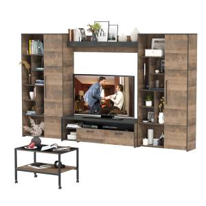 Модульная мебель для гостиной в стиле лофт Трувор № 142 с журнальным столиком цвет дуб гранж песочный/интра