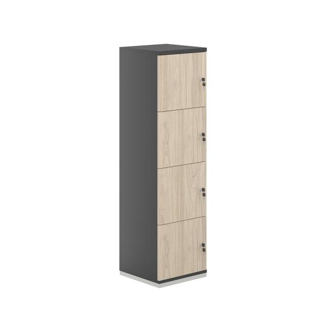 AG.231.AN.AN.AR / Локер  4 яч.400х400х1472 / корпус:антрацит, топ/дно:антрацит, фасады:ак.равелло