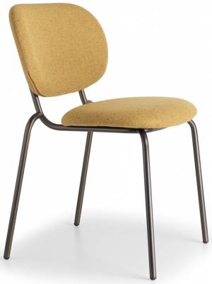 Стул металлический c обивкой Si-Si Bold бронзовый, желтый 620х530х800 мм