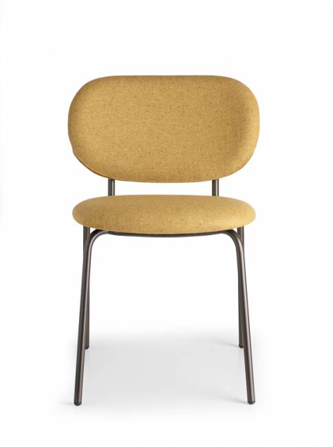 Стул металлический c обивкой Si-Si Bold бронзовый, желтый 620х530х800 мм