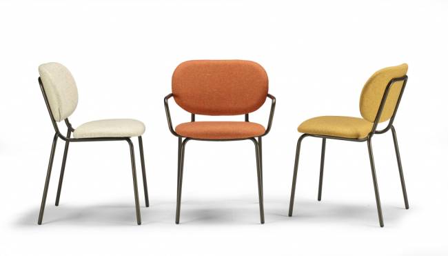 Стул металлический c обивкой Si-Si Bold бронзовый, желтый 620х530х800 мм