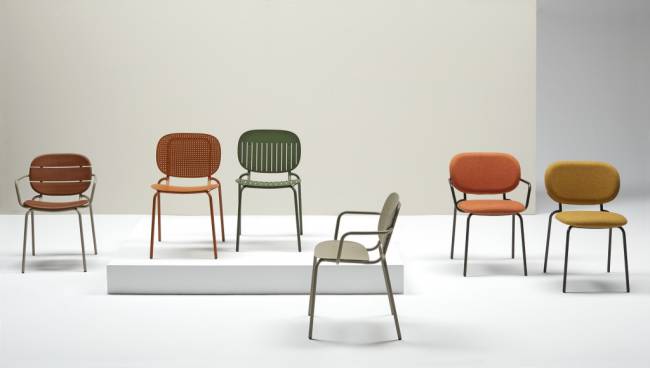 Стул металлический c обивкой Si-Si Bold бронзовый, желтый 620х530х800 мм