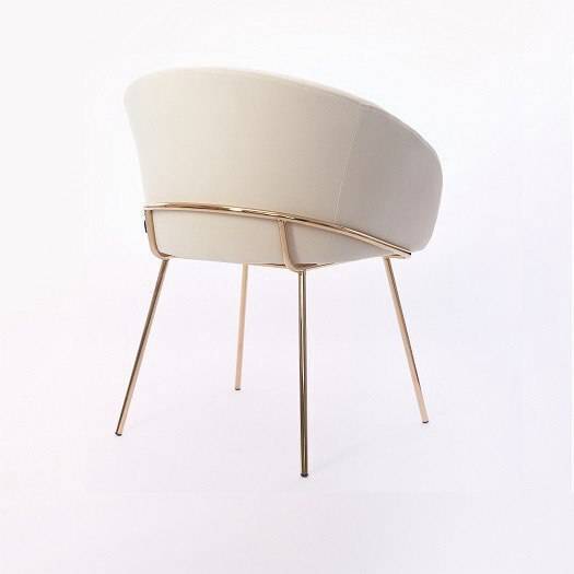 Дизайнерский стул Elegans бежевый, основание золото Дизайнерский стул Elegans бежевый, основание золото