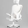 Кресло офисное TopChairs Core серый с подголовником пластик белый