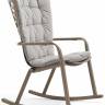 Кресло-качалка пластиковое с подушкой Folio тортора, серый 720х810-925х1190-1125 мм