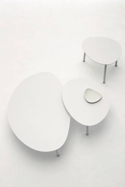 Столик металлический кофейный Island белый 550х450х400 мм